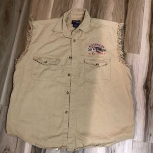 VINTAGE HARLEY-DAVIDSON STURGIS WEEK sleeveless raw edge XL shirt